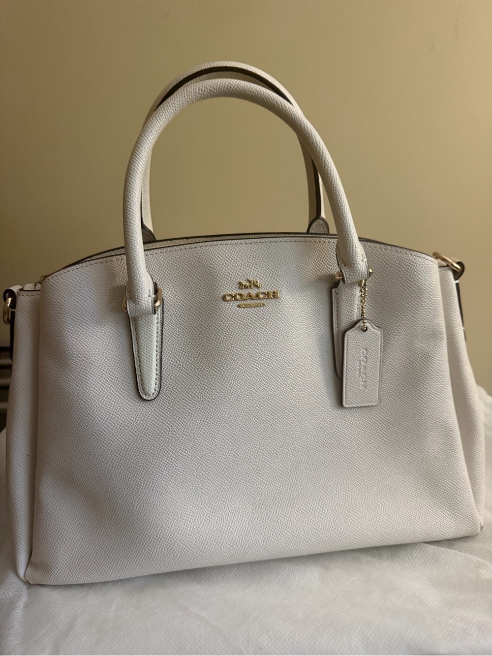 Coach White Leather Satchel Handbag